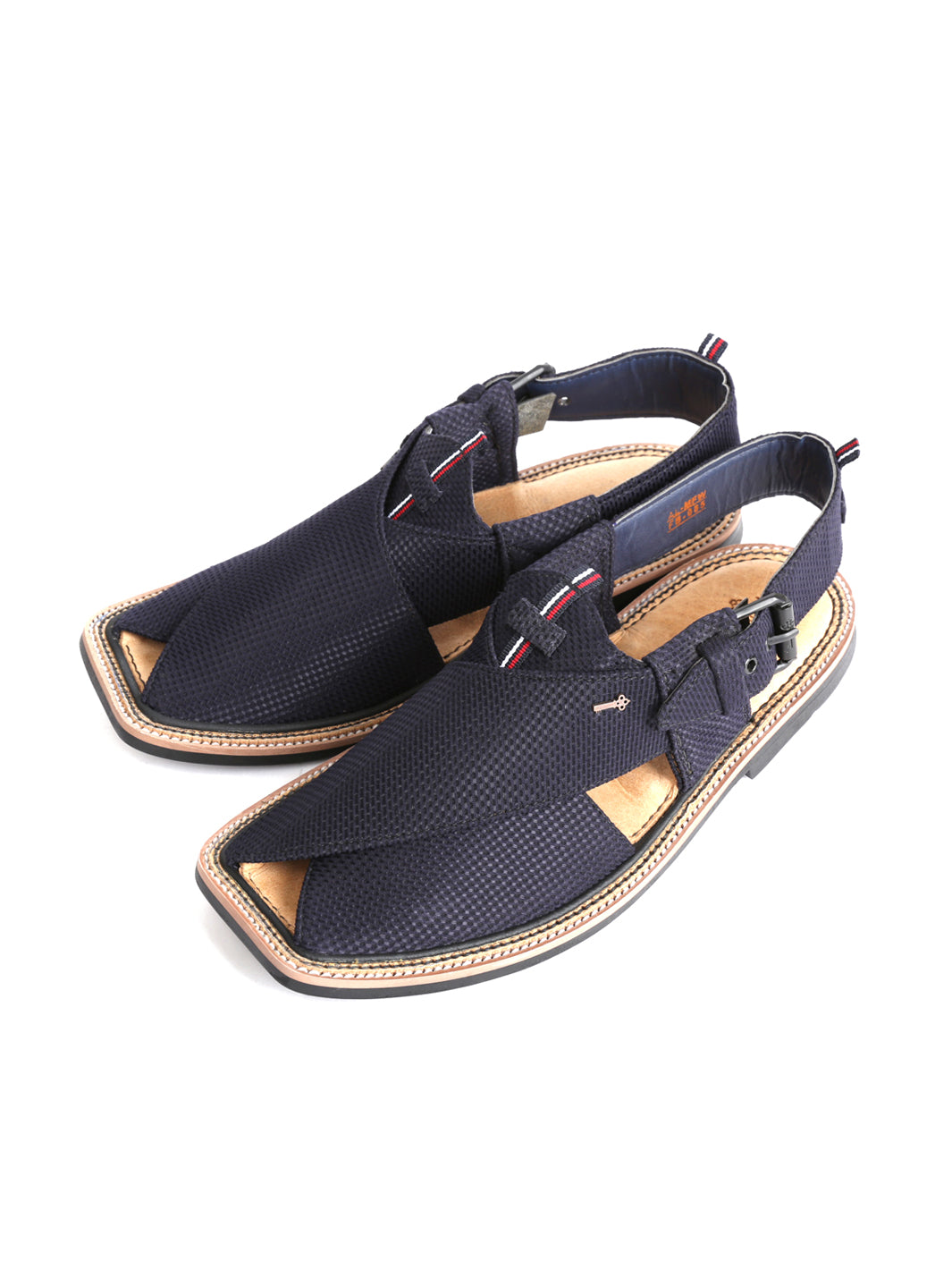 Blue Denim Peshawari Chappal - AL-MFW-FB-085