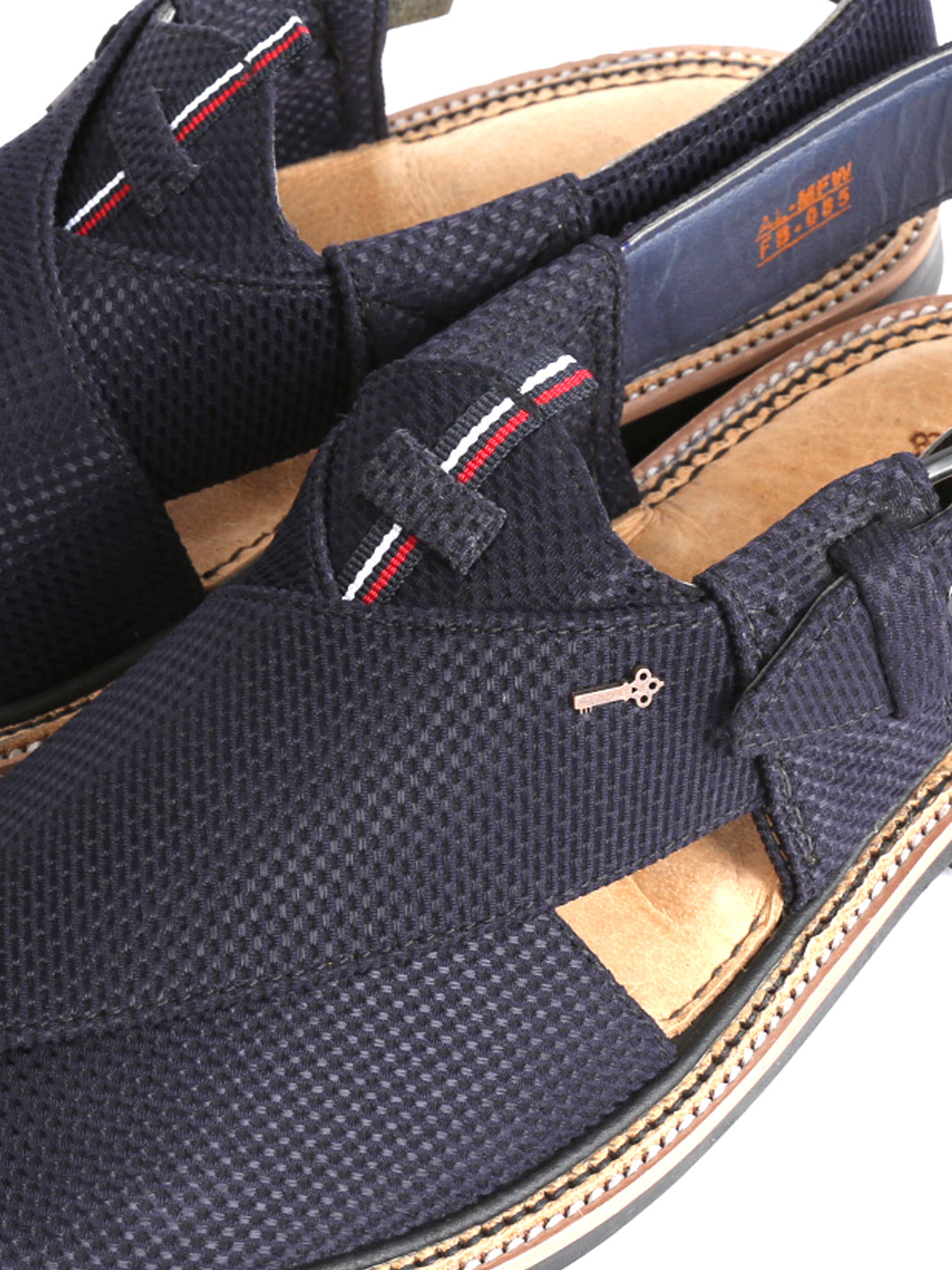 Blue Denim Peshawari Chappal - AL-MFW-FB-085