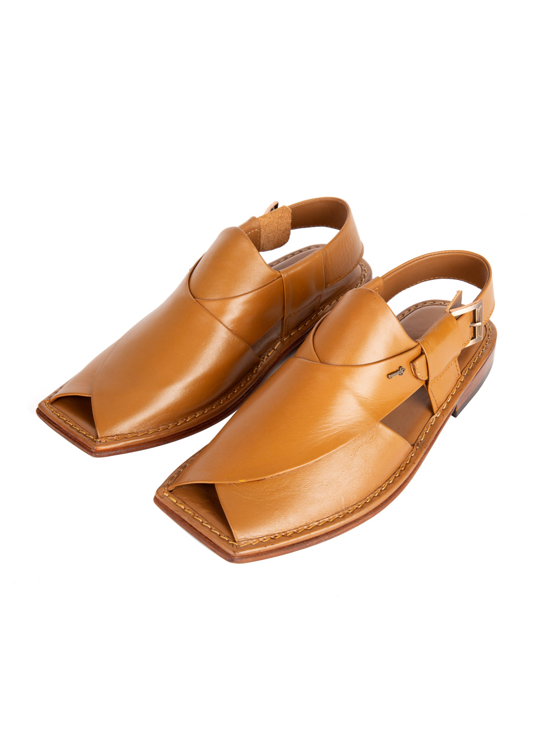 Brown Leather Peshawari Chappal - AL-MFW-HC-112