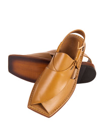 Brown Leather Peshawari Chappal - AL-MFW-HC-112