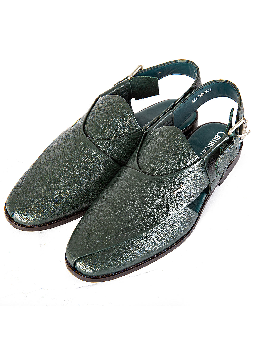 Green Leather Peshawari Chappal - AL-MFW-HC-143