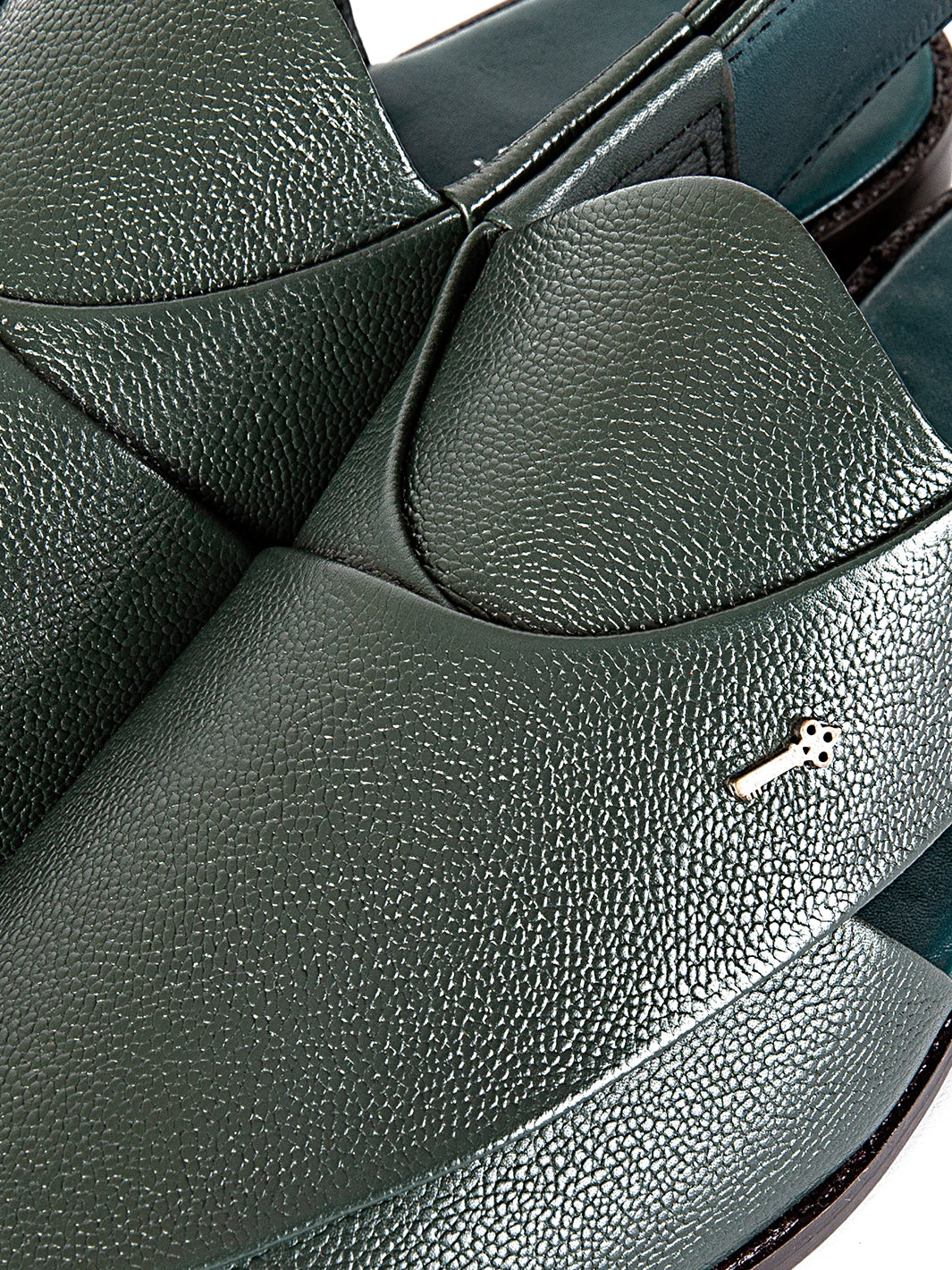 Green Leather Peshawari Chappal - AL-MFW-HC-143