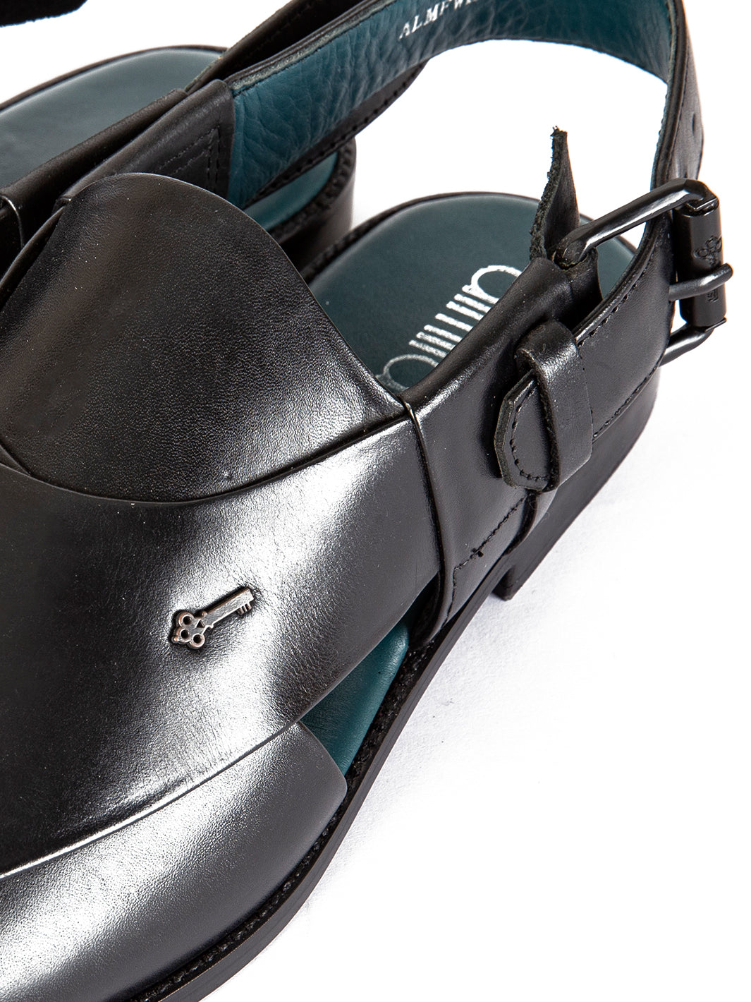 Black Leather Peshawari Chappal - AL-MFW-HC-146