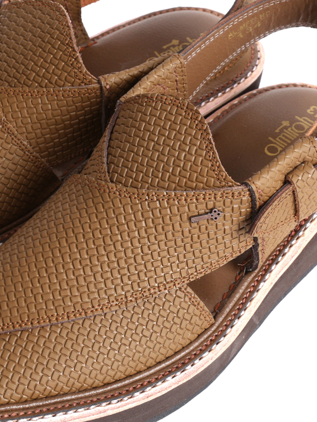 Olive Leather Peshawari Chappal - AL-MFW-HCK-134