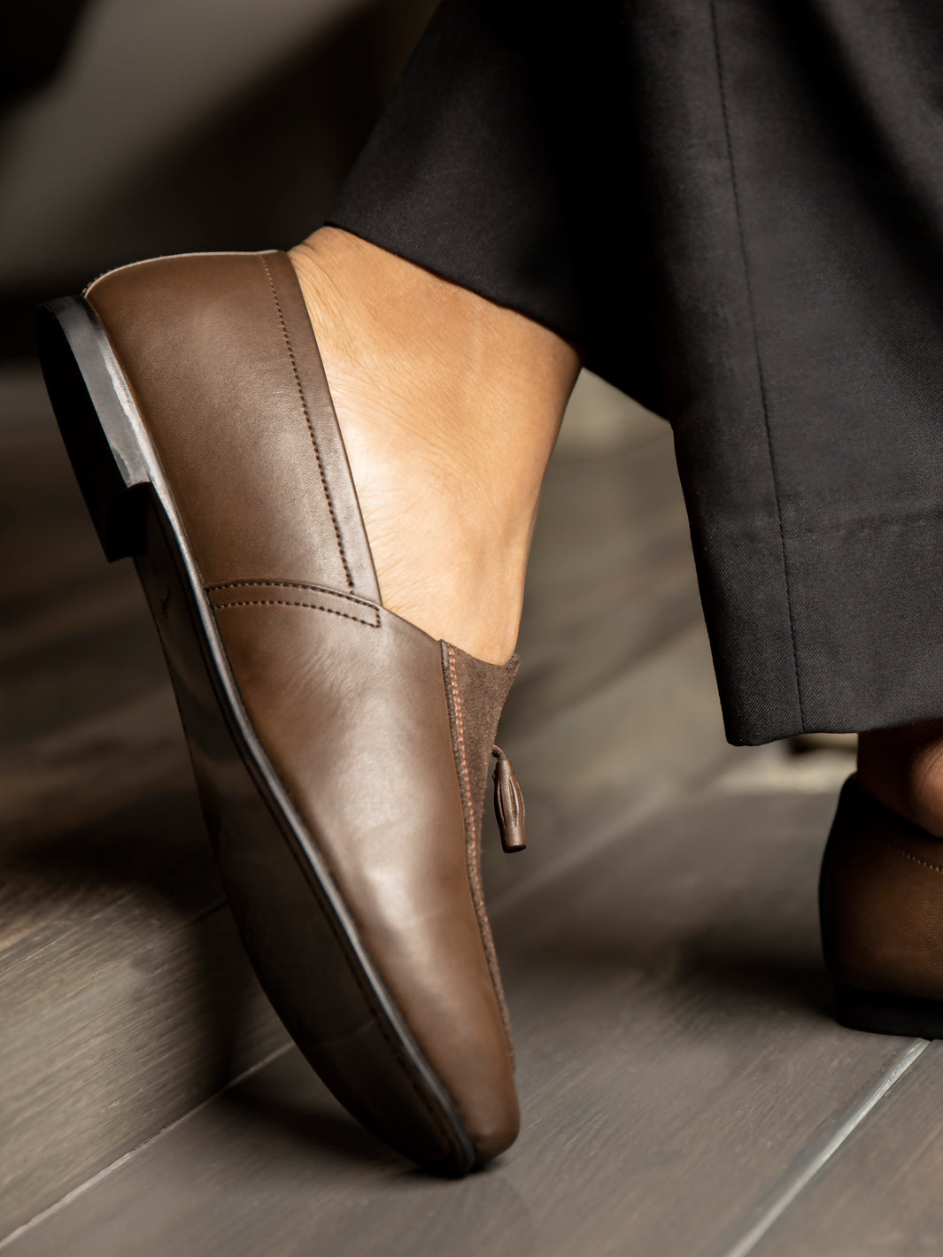 Brown Leather-Suede Slip-On - AL-MSHO-004-20