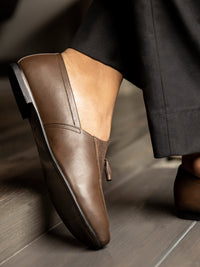 Brown Leather-Suede Slip-On - AL-MSHO-004-20