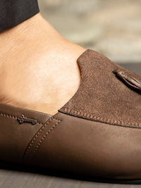 Brown Leather-Suede Slip-On - AL-MSHO-004-20