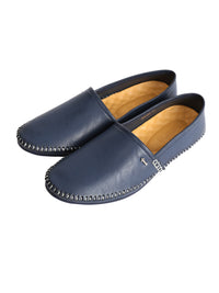 Navy Blue Leather Slip-On - AL-MSHO-011-20