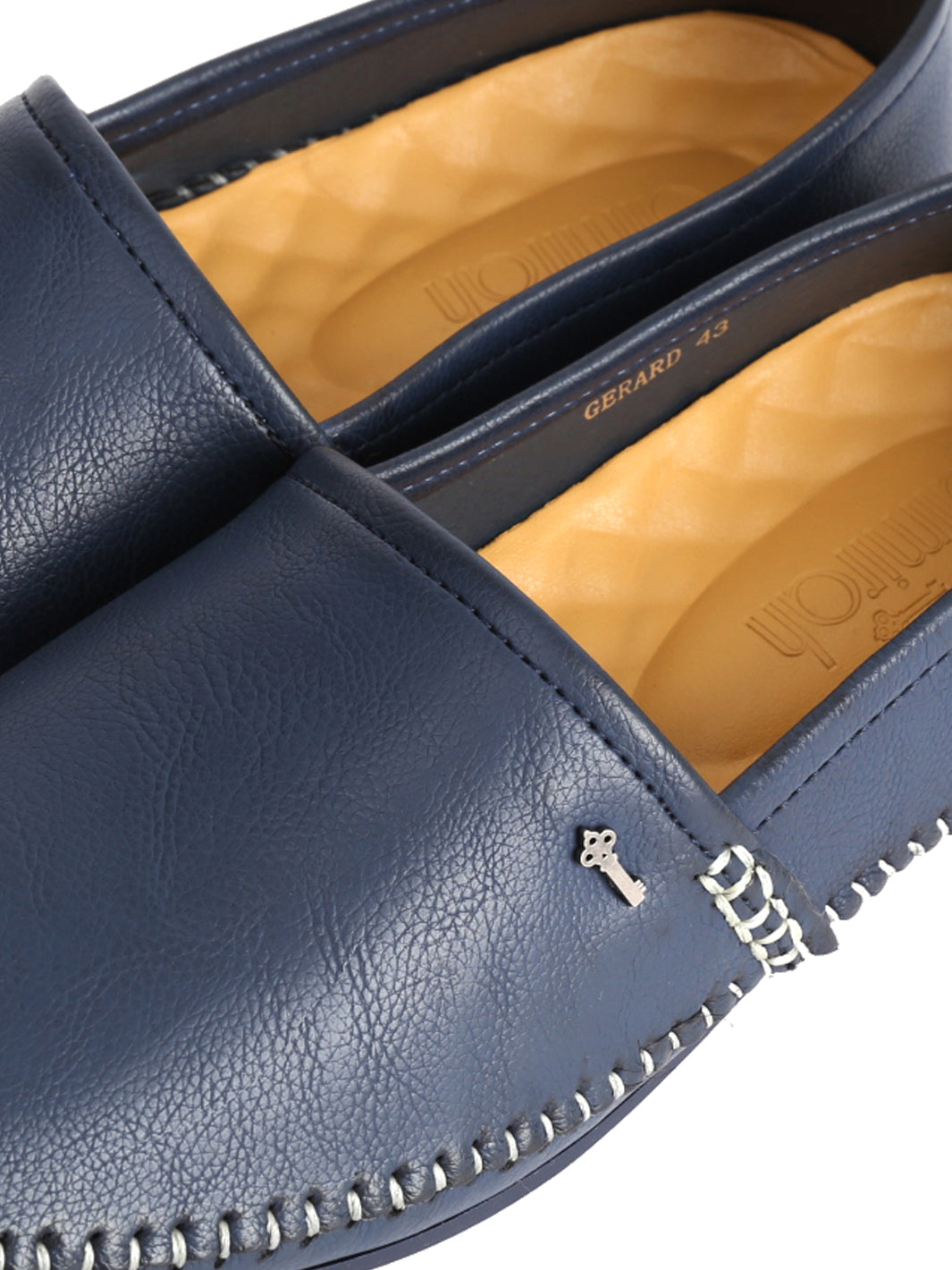 Navy Blue Leather Slip-On - AL-MSHO-011-20