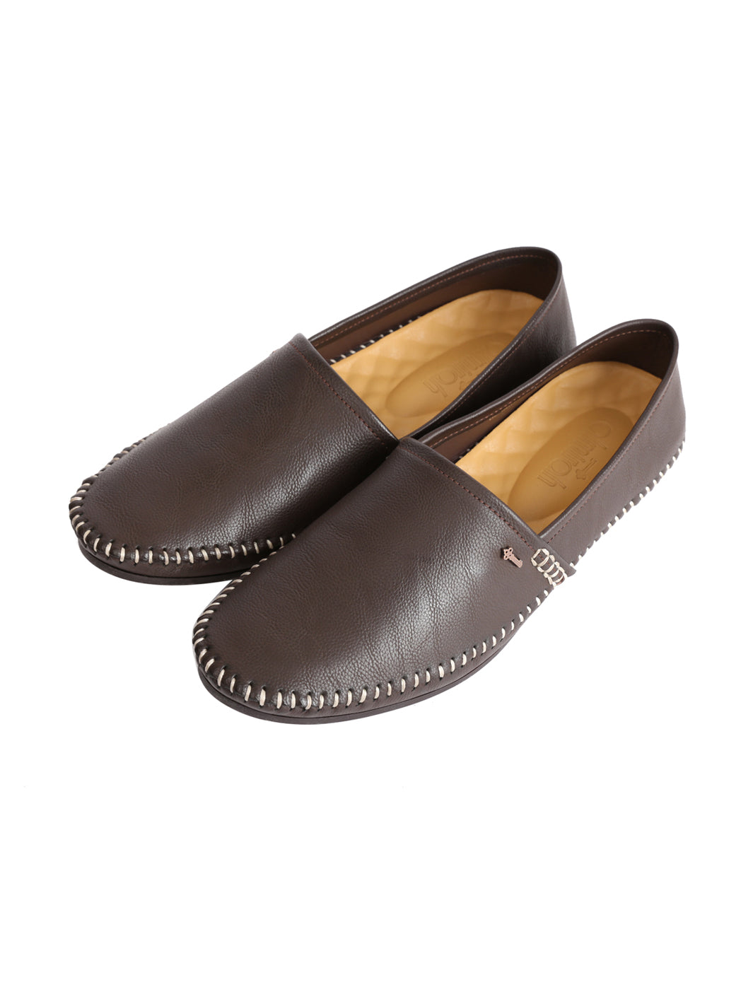 Coffee Leather Slip-On - AL-MSHO-012-20