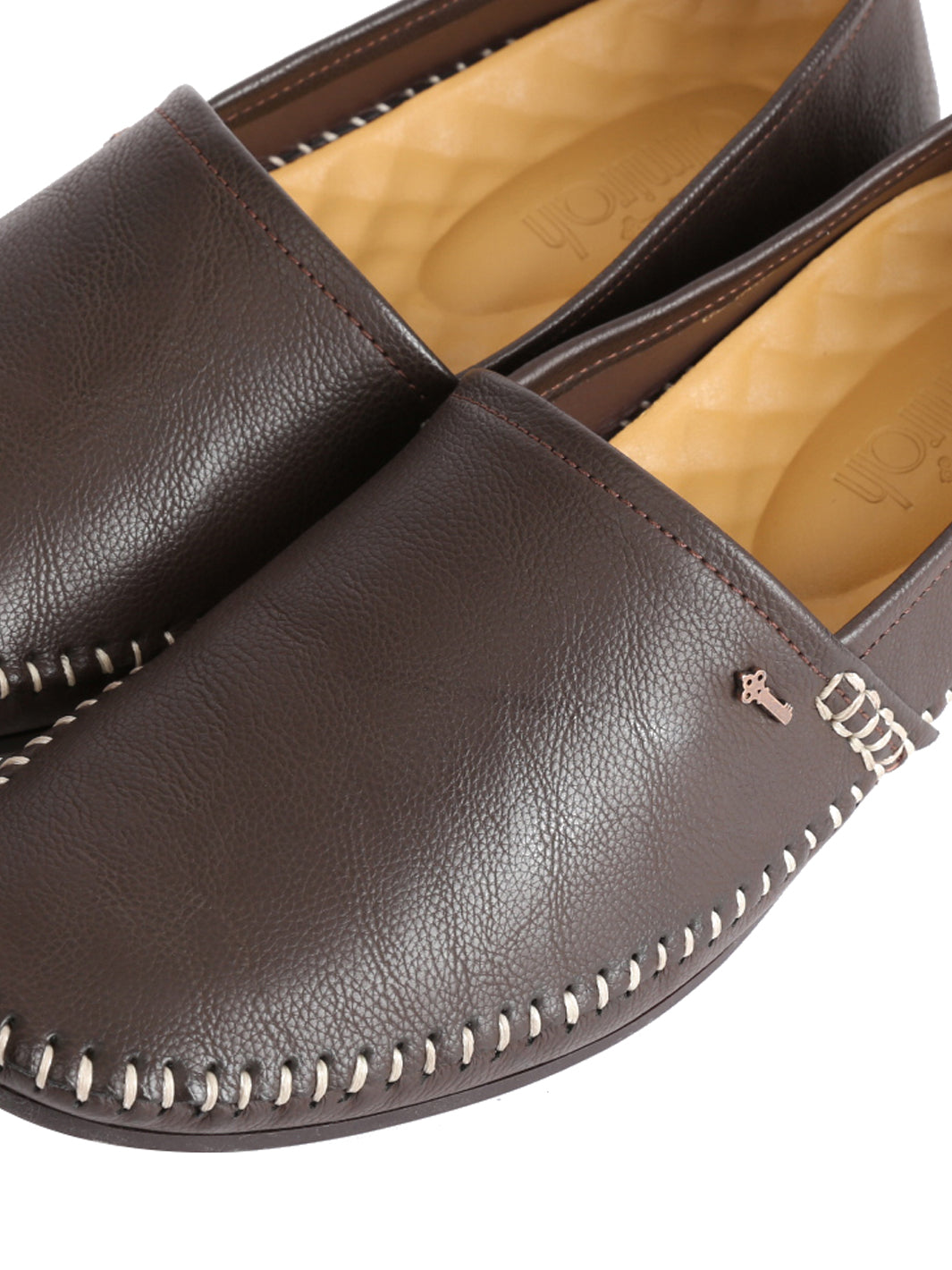 Coffee Leather Slip-On - AL-MSHO-012-20