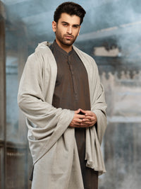 Grey Blended Shawl For Men - AL-SH-006