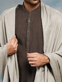 Grey Blended Shawl For Men - AL-SH-006