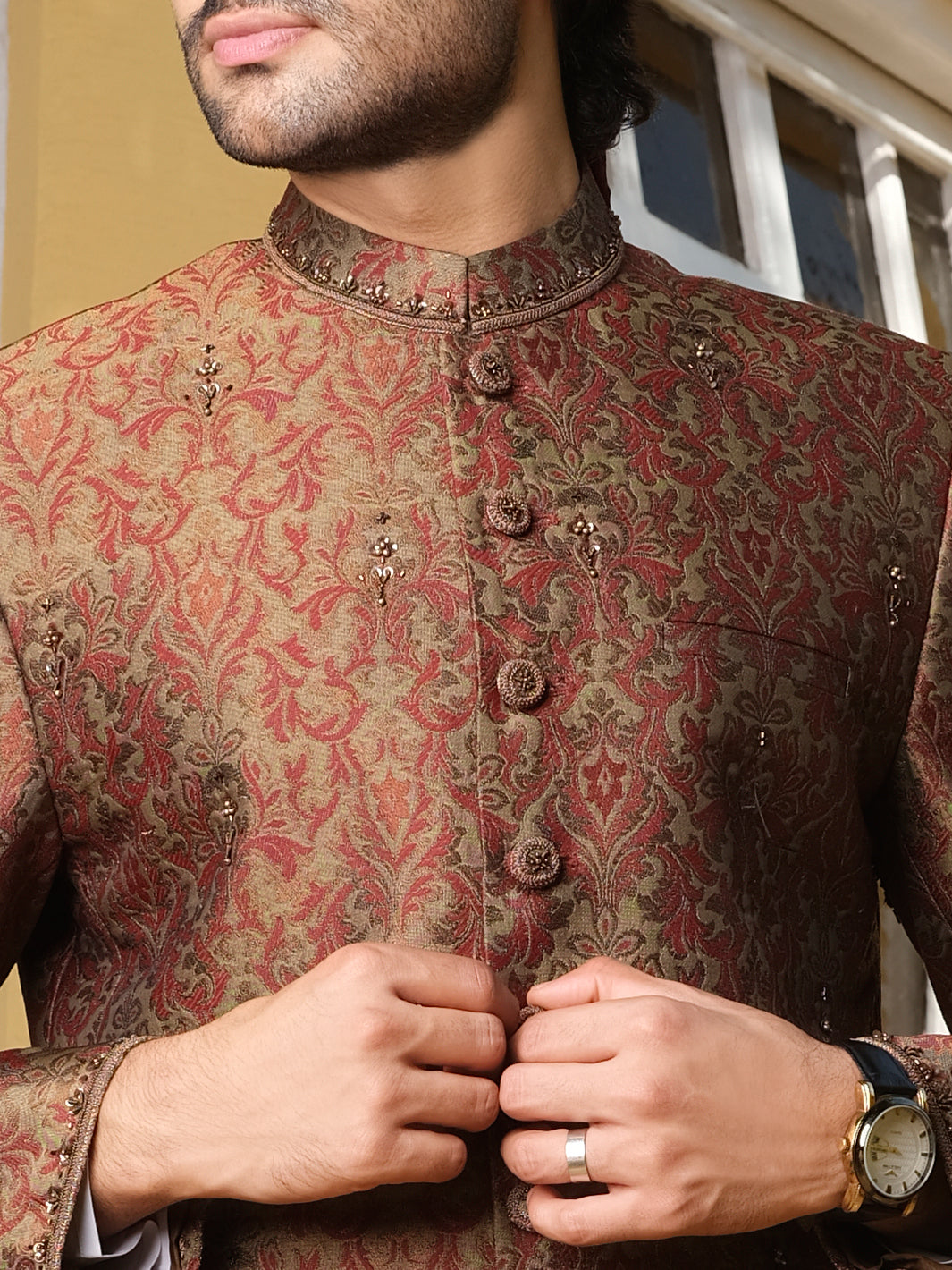 Maroon Men Sherwani - AL-SW-115 - Almirah Online