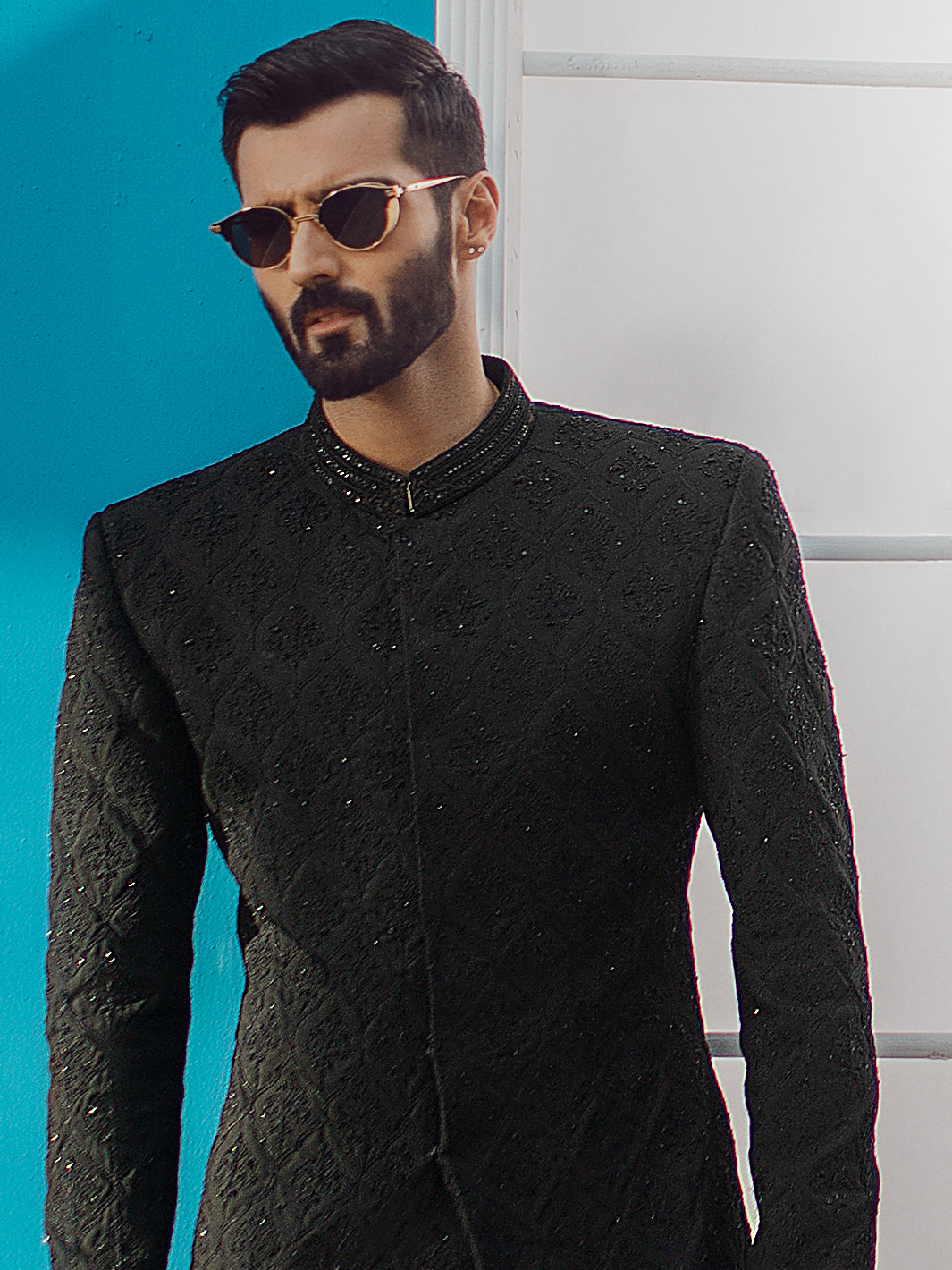 Black Men Sherwani - AL-SW-120 - Almirah Online
