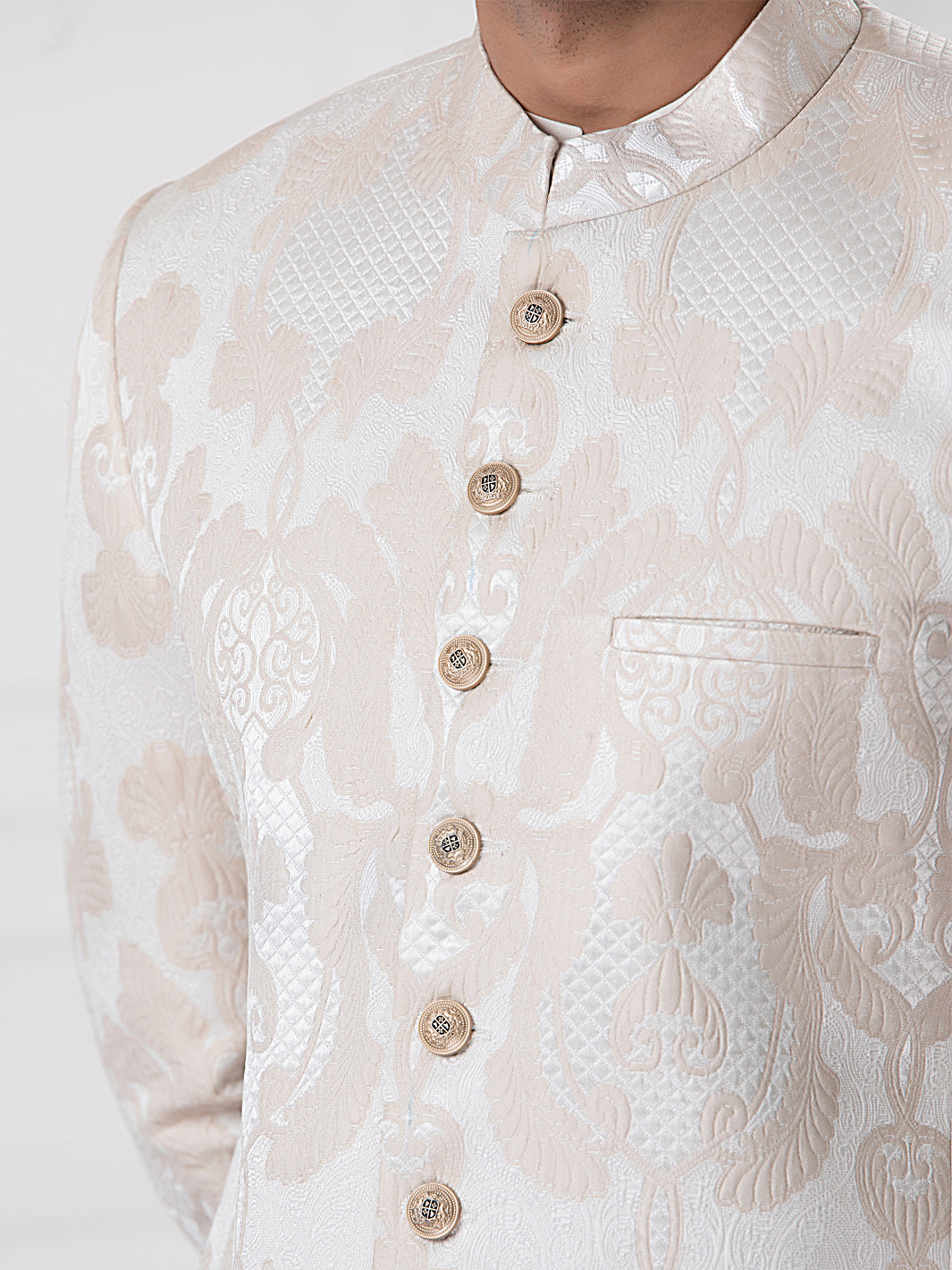 Cream Blended Men Sherwani - AL-SW-130