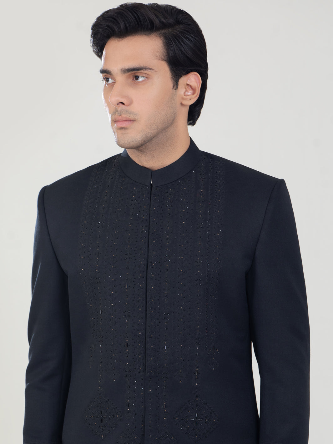Black Blended Sherwani - AL-SW-134