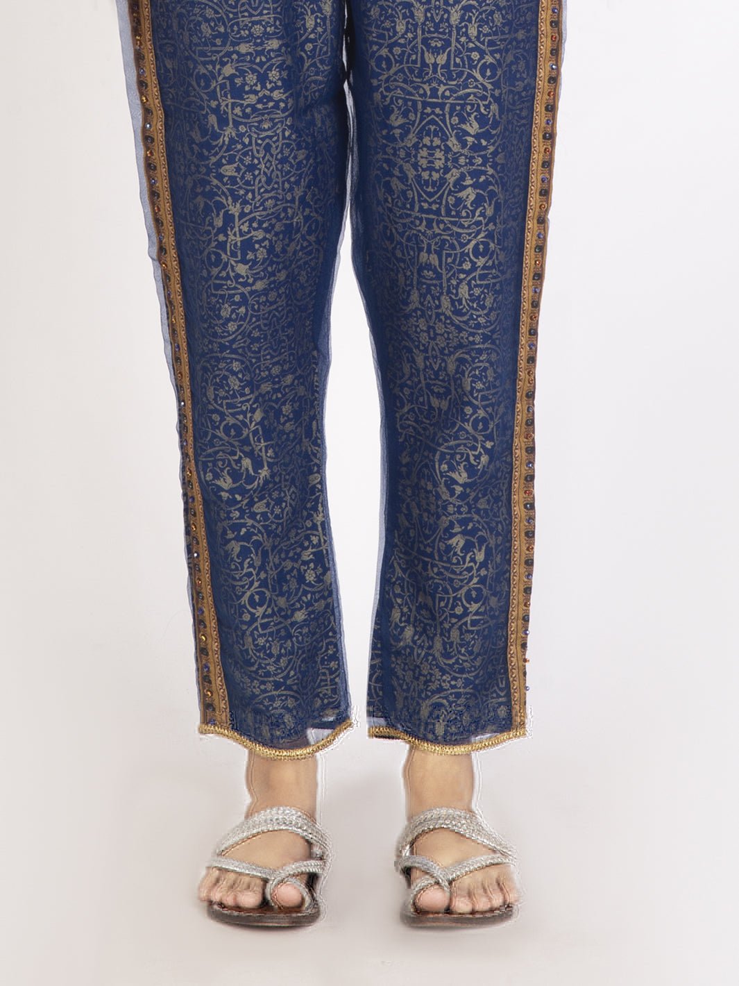 Blue Viscose Women Trouser - AL-T-317-18