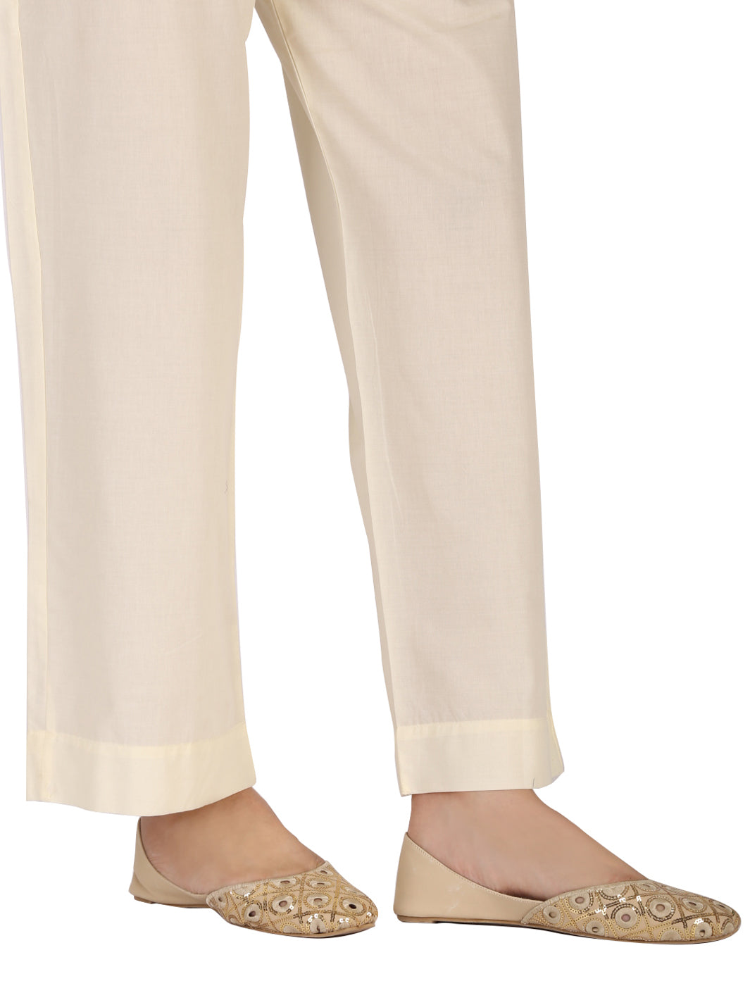 Off White Cotton Trouser - AL-T-414D