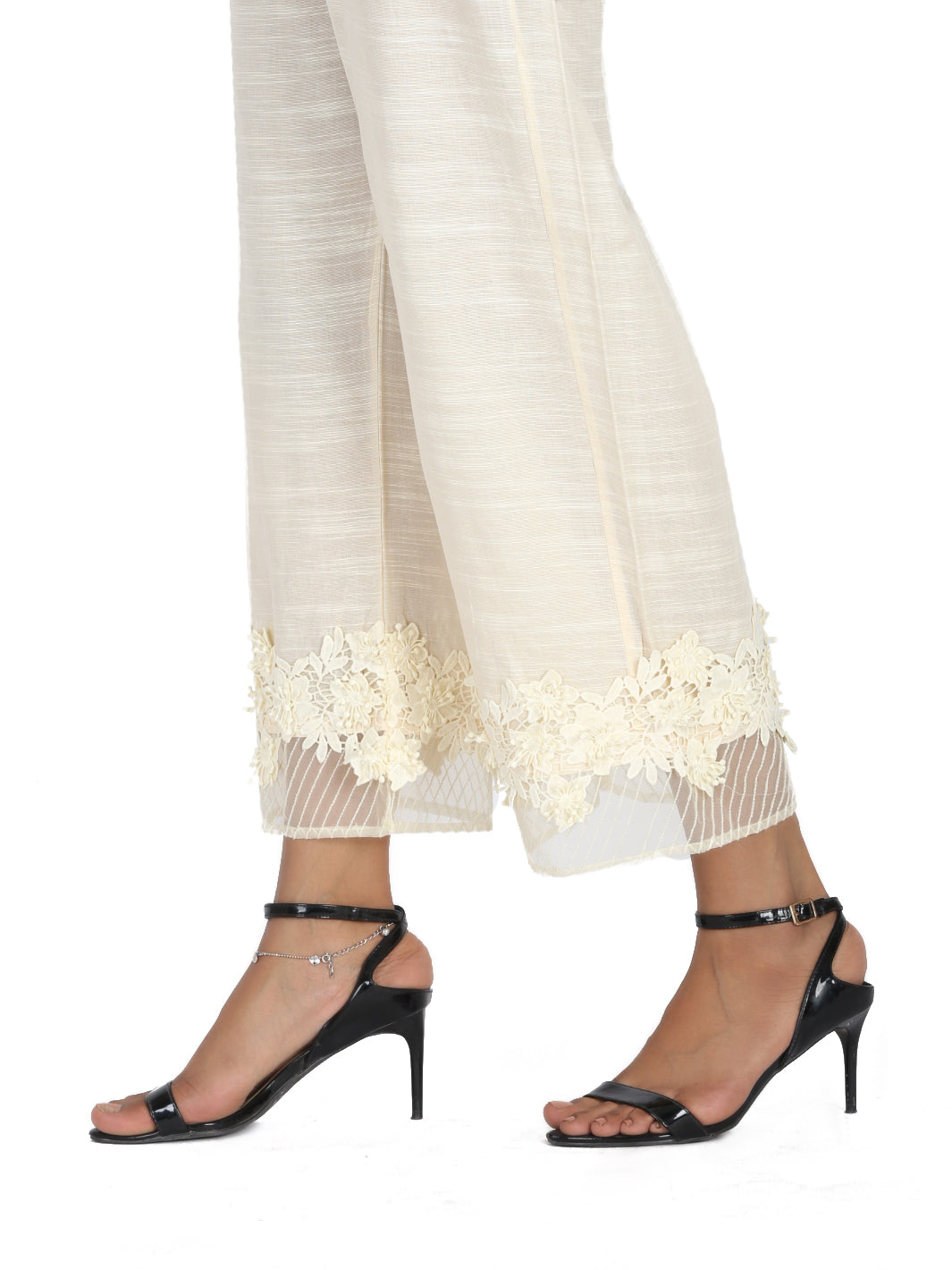 Off White Organza Trouser - AL-T-428B