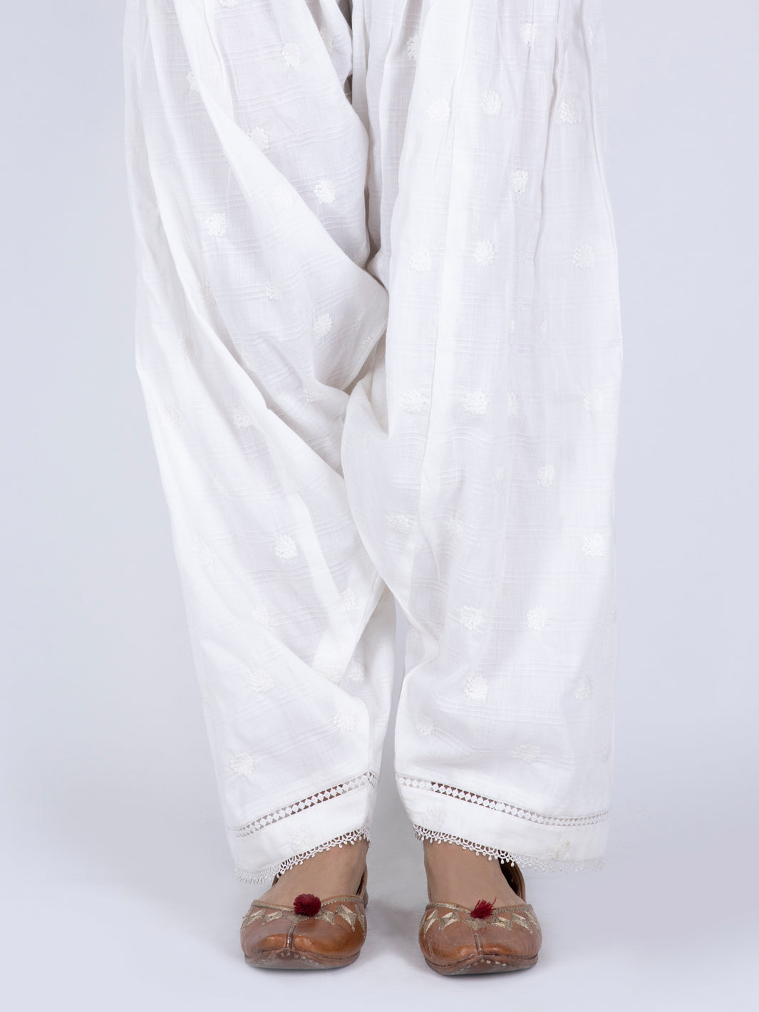 White Jacquard Trouser - AL-T-614