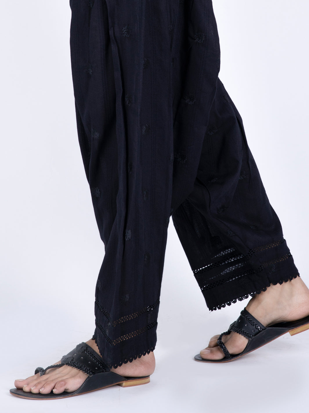 Black Jacquard Trousers - AL-T-623