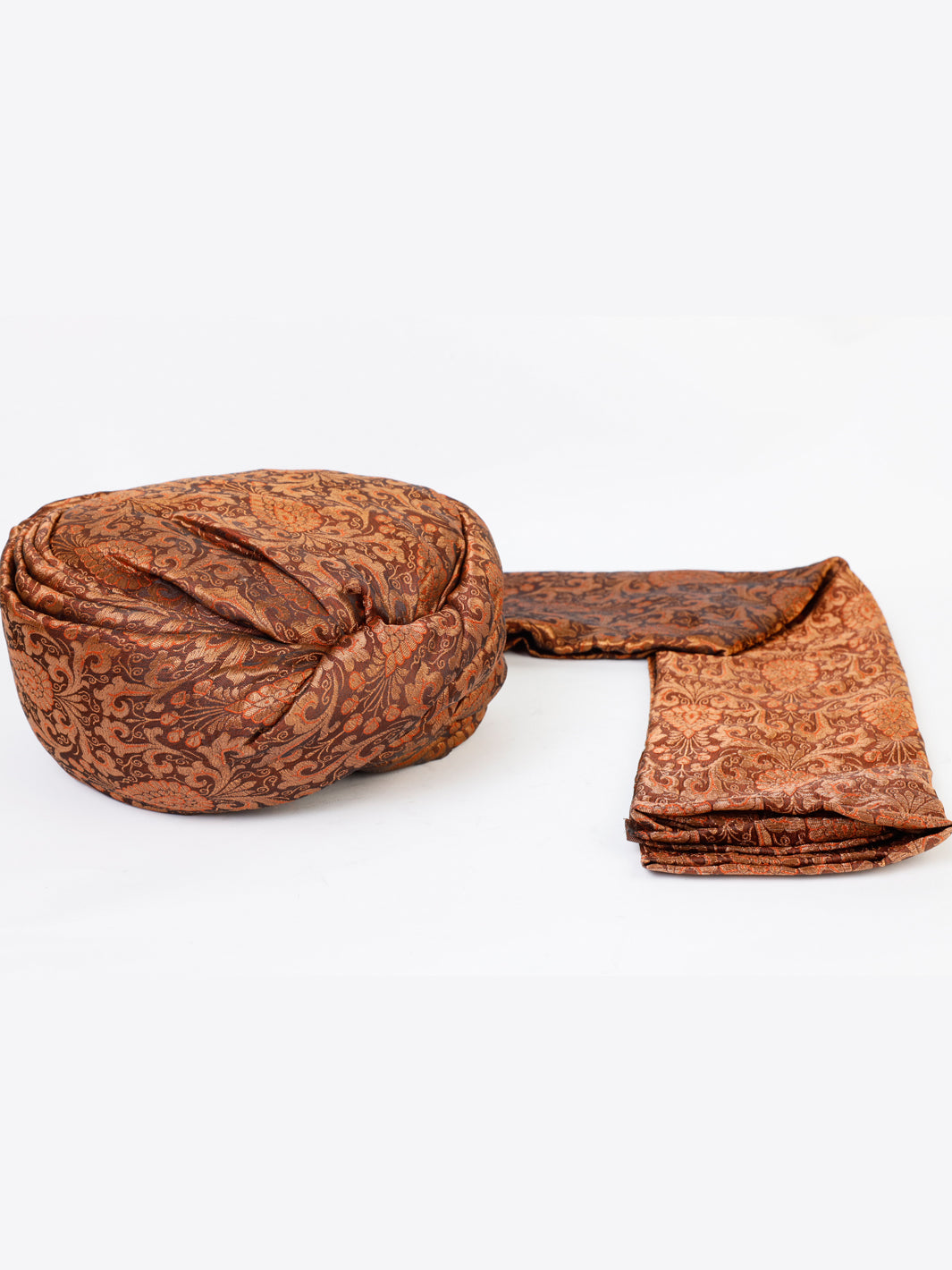 Brown Jamawar Turban - AL-TB-066