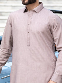 Light Brown Blended Kameez Shalwar - ALWA-KS-136
