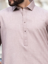 Light Brown Blended Kameez Shalwar - ALWA-KS-136