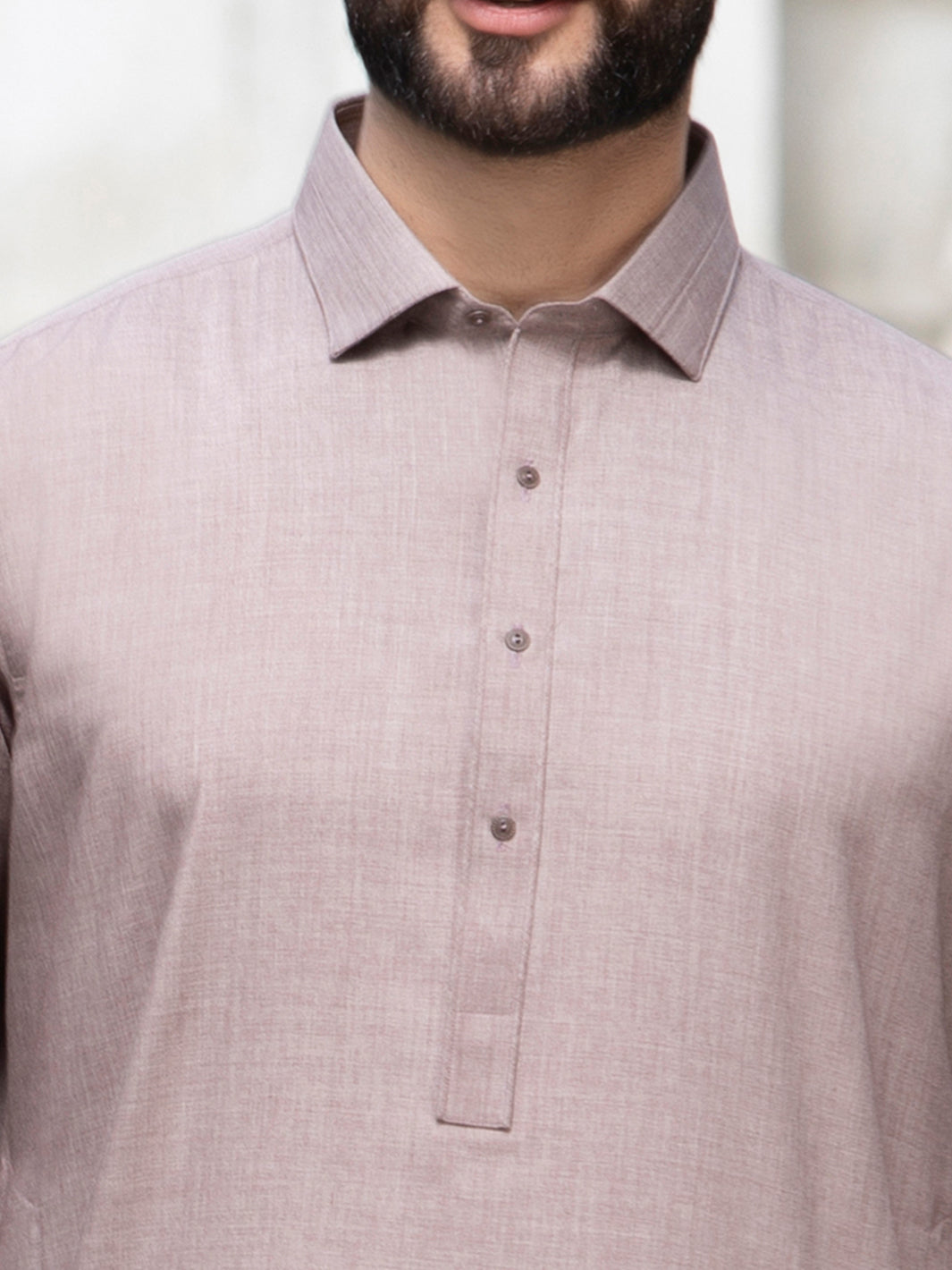 Light Brown Blended Kameez Shalwar - ALWA-KS-136