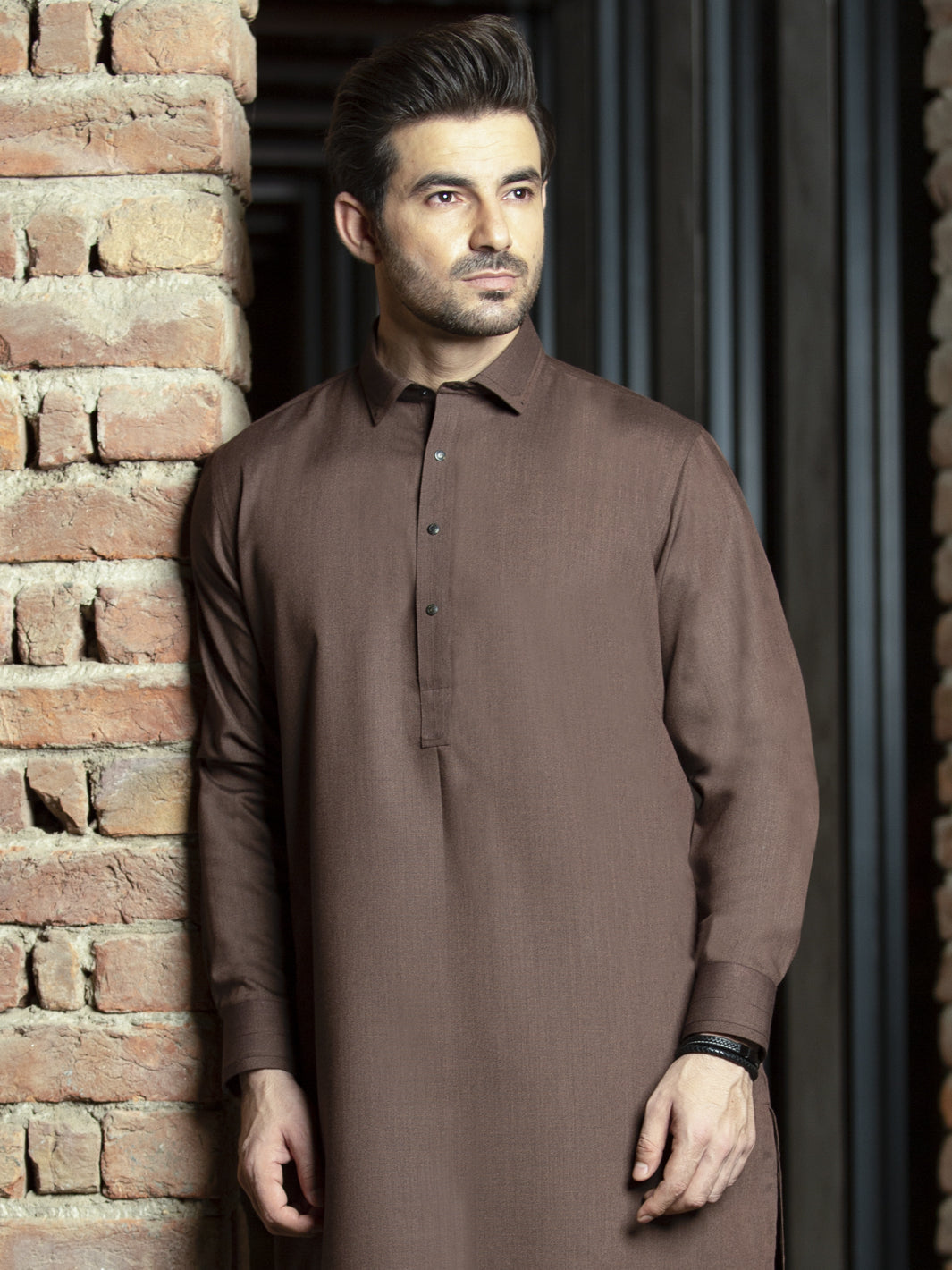 Brown Kameez Shalwar - ALWA-KS-260