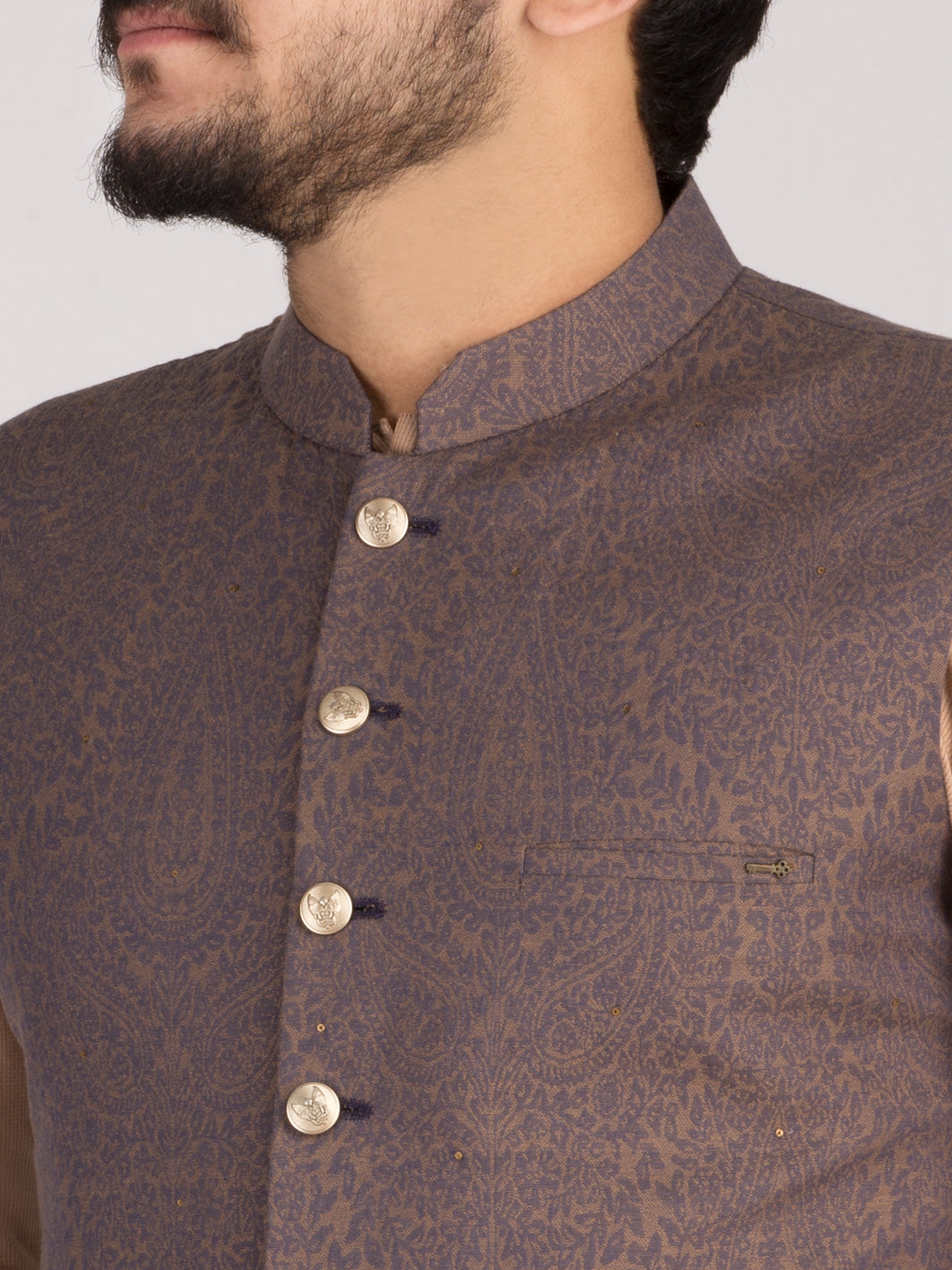 Purple Jacquard Waistcoat - AL-WC-293