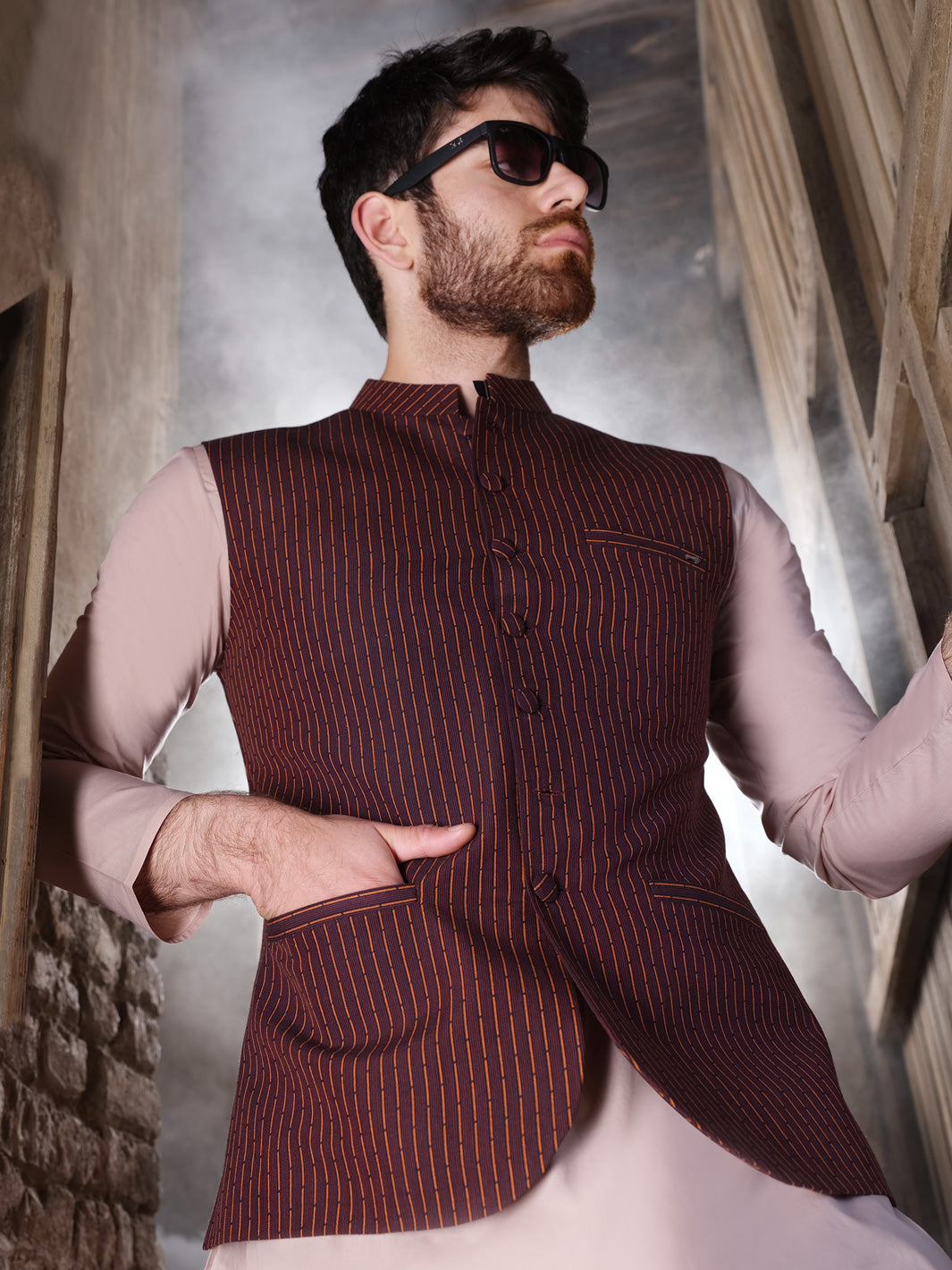 Maroon Suiting Waistcoat - AL-WC-328
