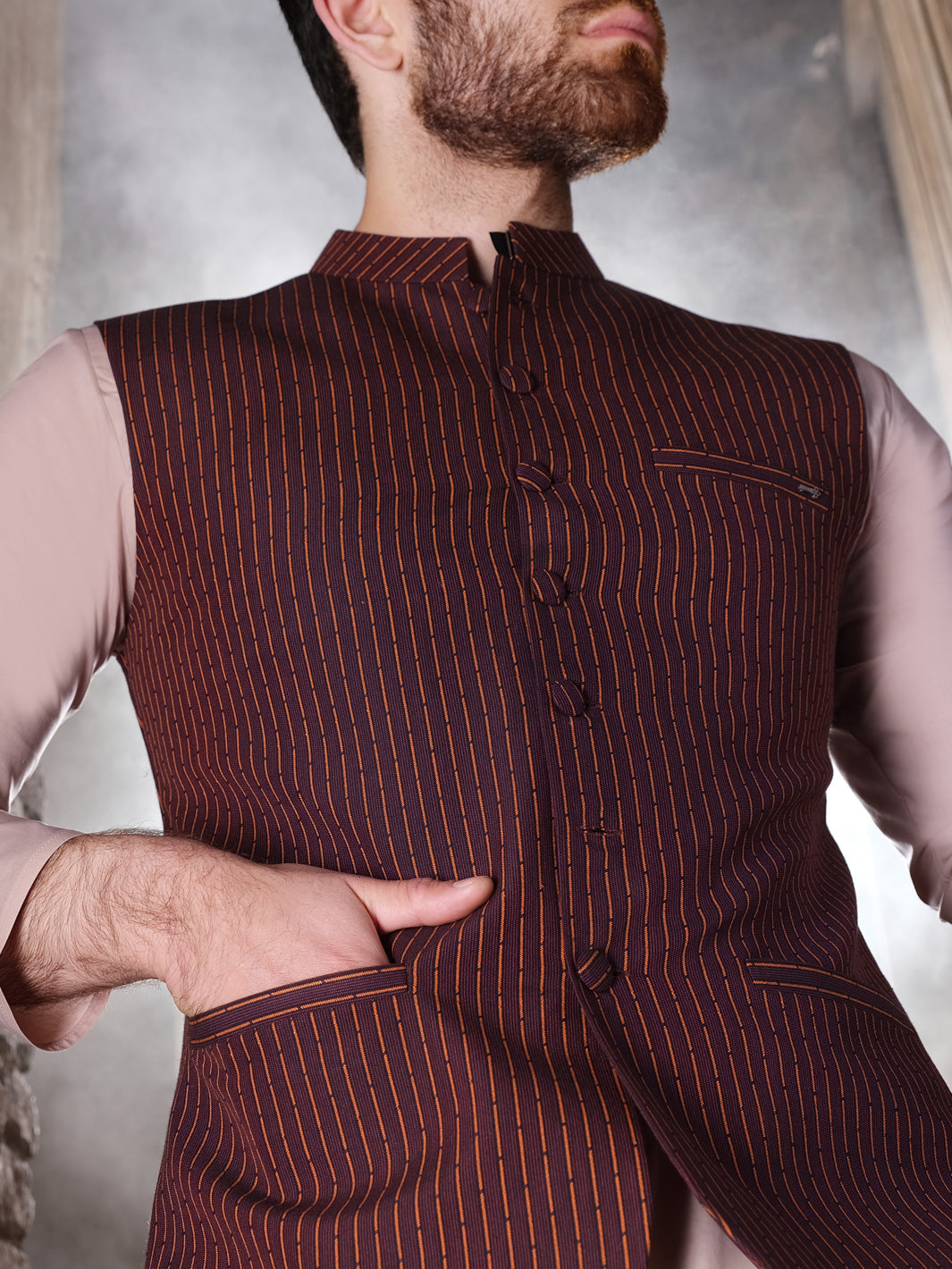 Maroon Suiting Waistcoat - AL-WC-328