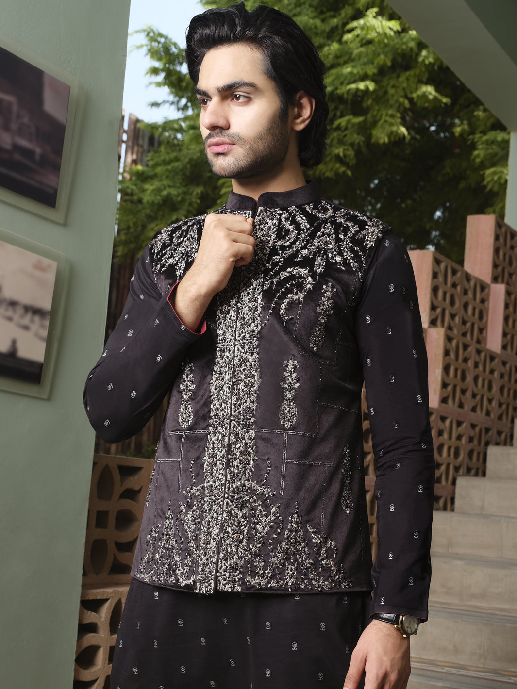 Black Velvet Waistcoat - AL-WC-343
