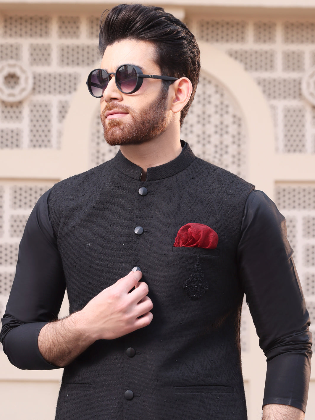 Black Blended Waistcoat - AL-WC-347