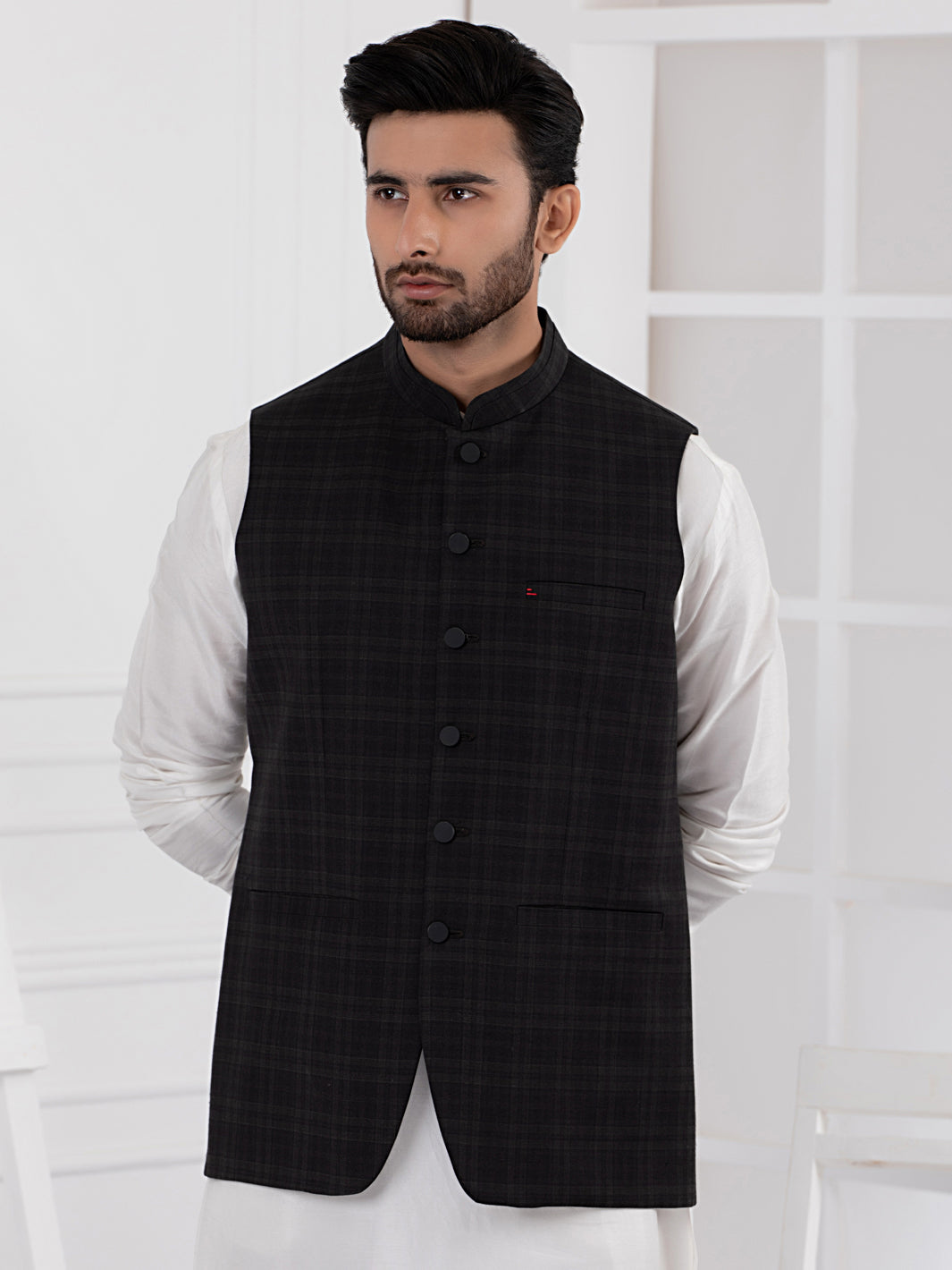 Black Blended Waistcoat - AL-WC-408