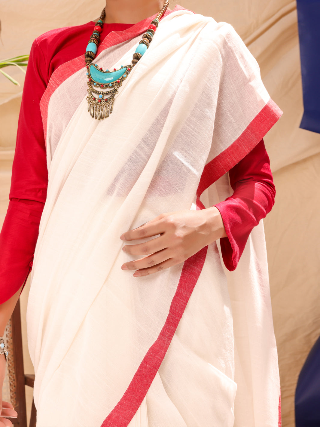 White Comrade Saree - ALCR-SR-1004