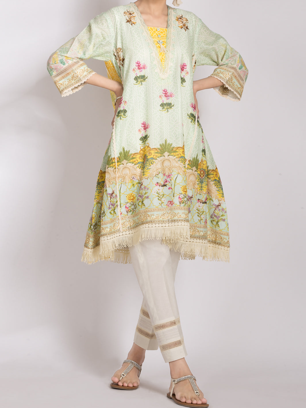Pista Green Cambric 2 Piece Unstitched - ALP-2PS-1001