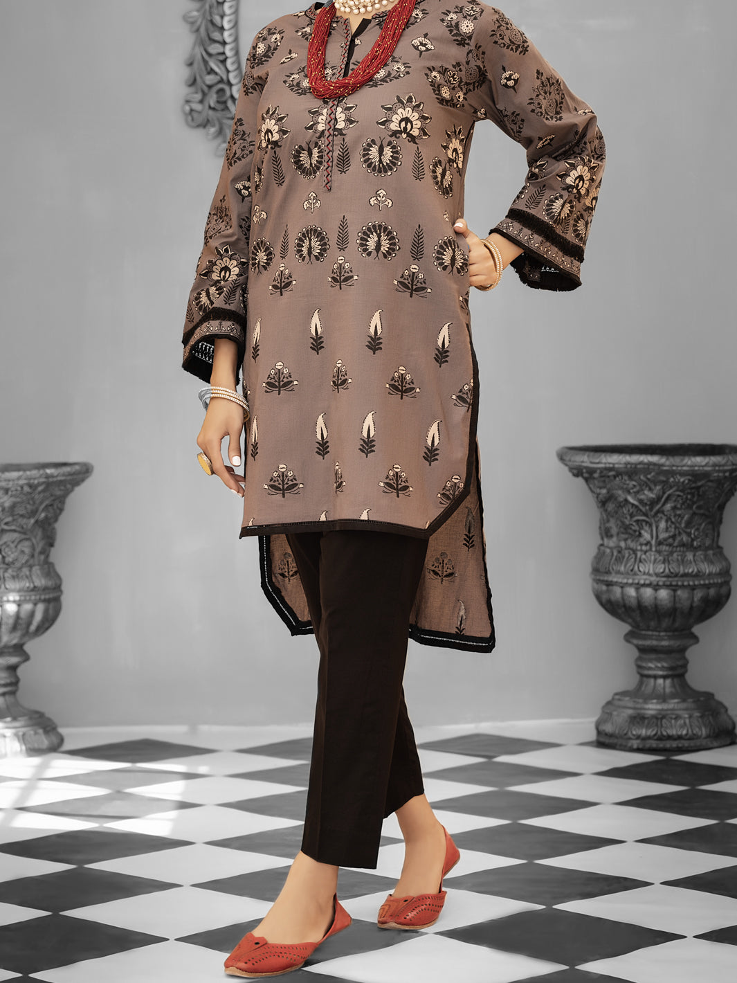 Grey Cambric 2 Piece Stitched - ALP-1033