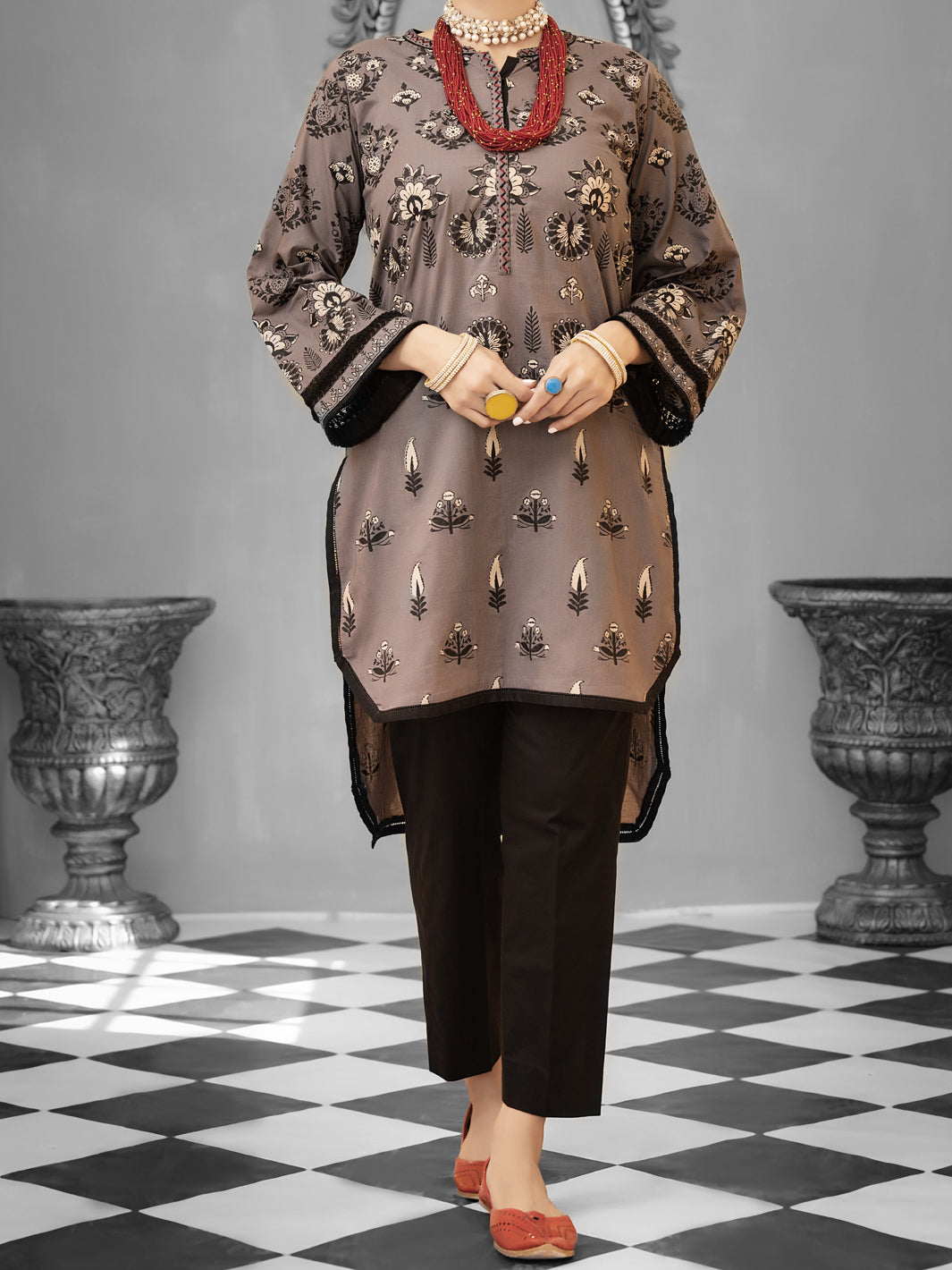 Grey Cambric 2 Piece Stitched - ALP-1033