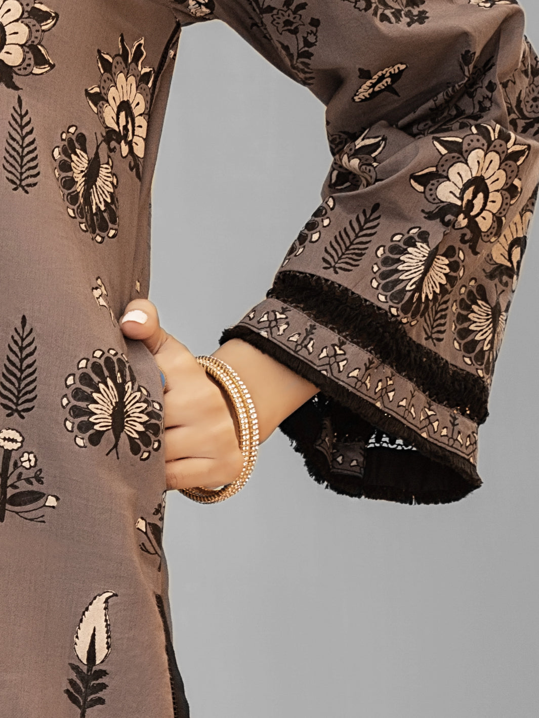 Grey Cambric 2Pc Stitched - ALP-1033