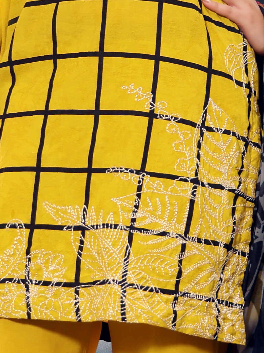 Yellow Jacquard 3 Piece Stitched - ALP-3PS-1035/S