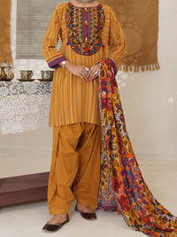 Mustard Yarn Dyed Jacquard 3Pc Stitched - ALP-3PS-1049/S