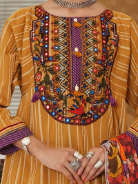 Mustard Yarn Dyed Jacquard 3Pc Stitched - ALP-3PS-1049/S