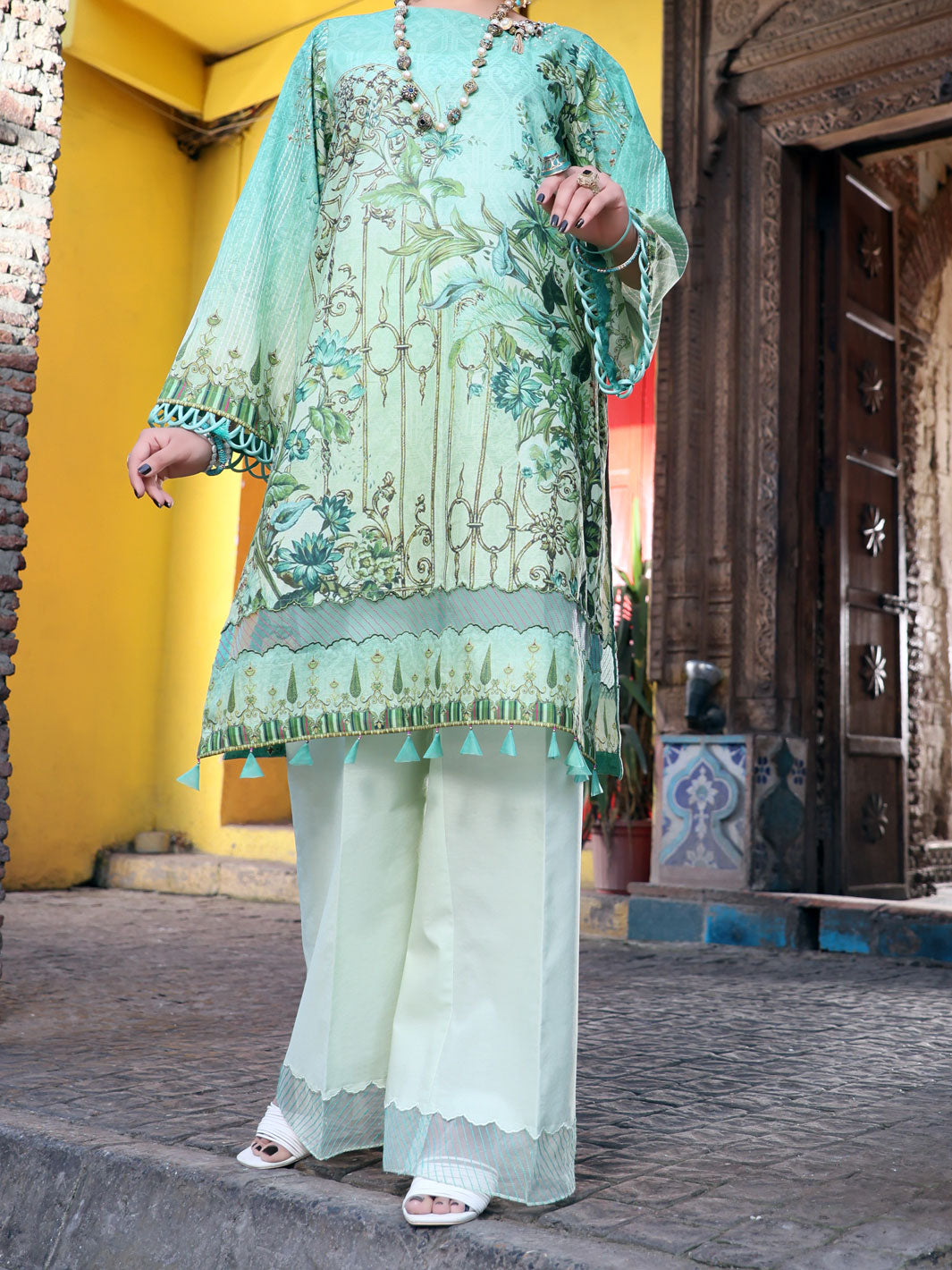 Sea Green Lawn 2Pc Unstitched - ALP-2PS-1102