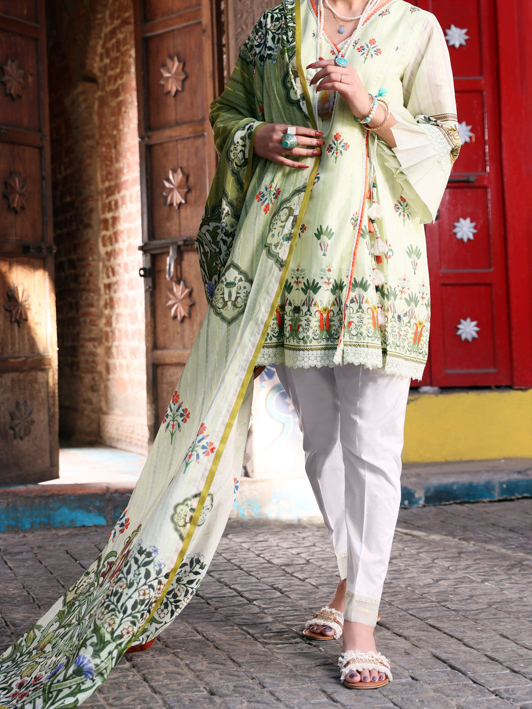 Pista Green Lawn 2 Piece Unstitched - ALP-2PS-1105
