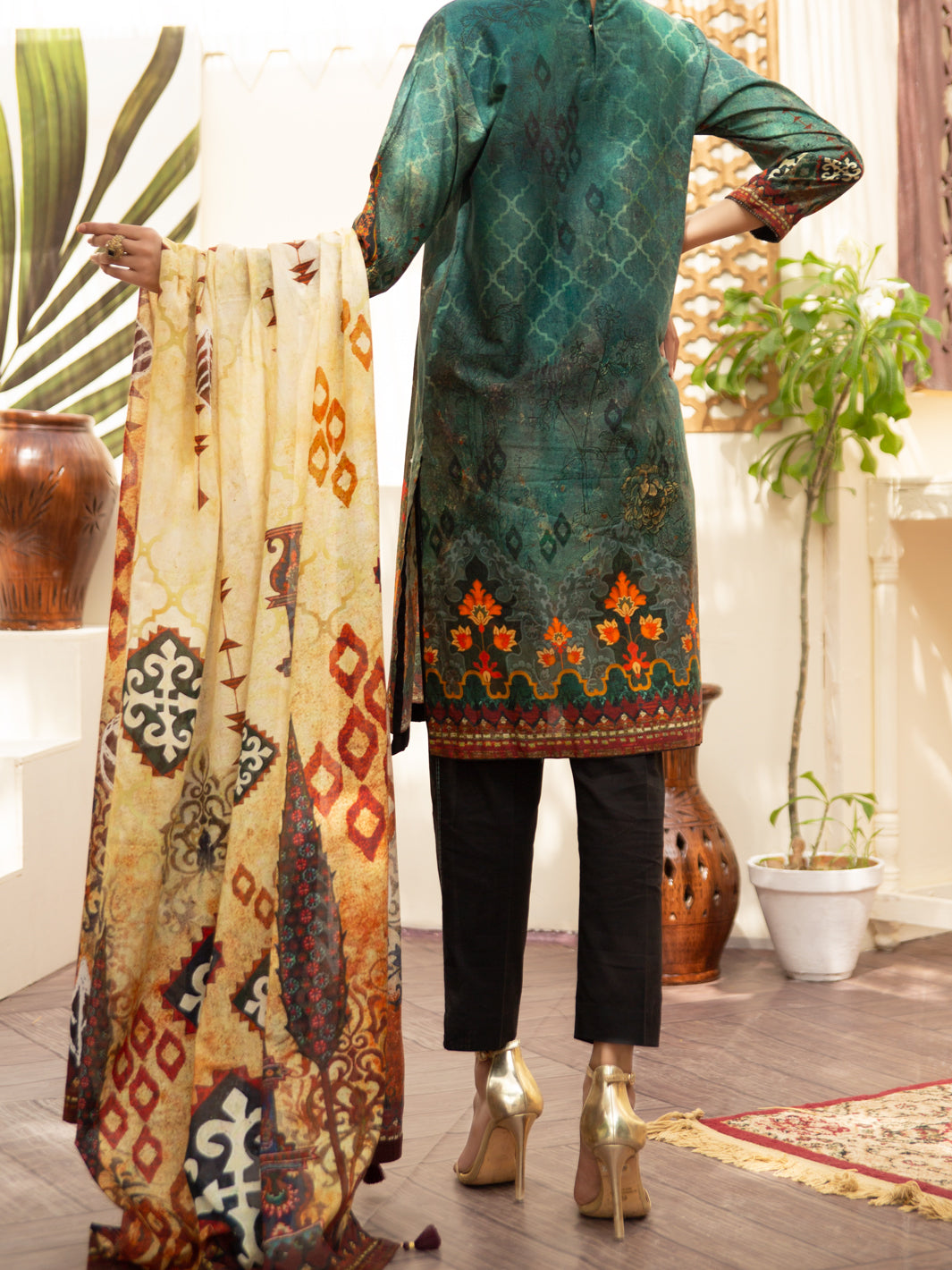 Green Cambric 2Pc Unstitched - ALP-2PS-1213