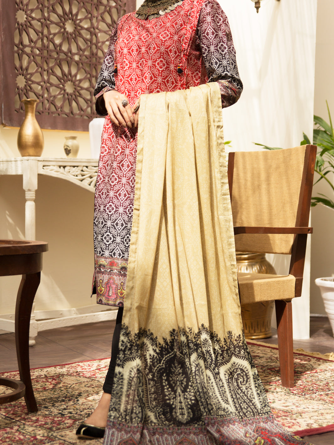 Red Cambric 2 Piece Unstitched - ALP-2PS-1209