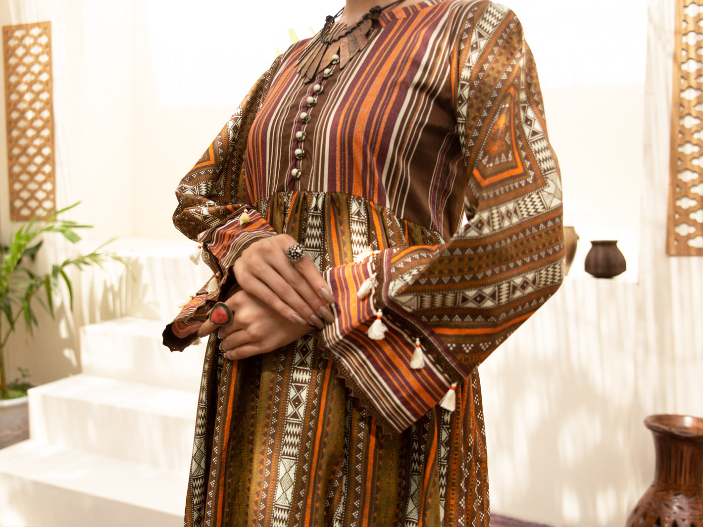 Brown Cambric 2Pc Unstitched - ALP-2PS-1217